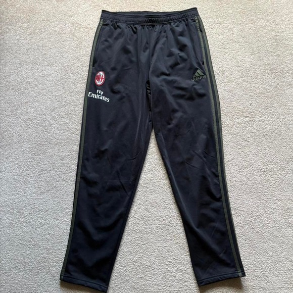Adidas AC Milan Soccer Training Pants Track‎ Sweatpants Futbol Zip Ankle Large - Picture 1 of 8
